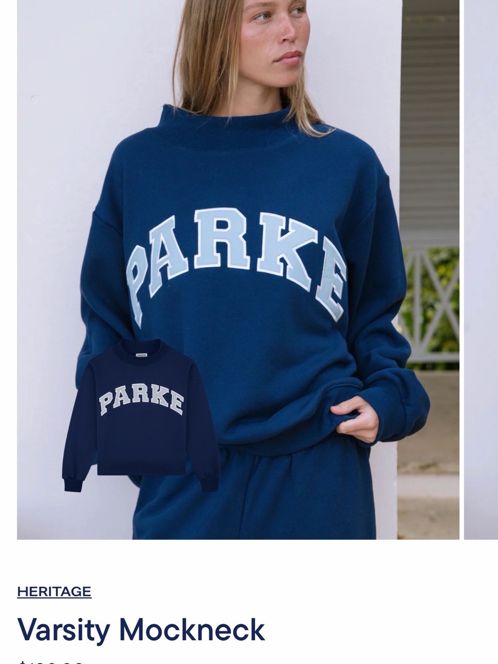 Parke SOLD OUT Summerland Heritage Seabreeze - Varsity Mockneck Sweatshirt - S/M